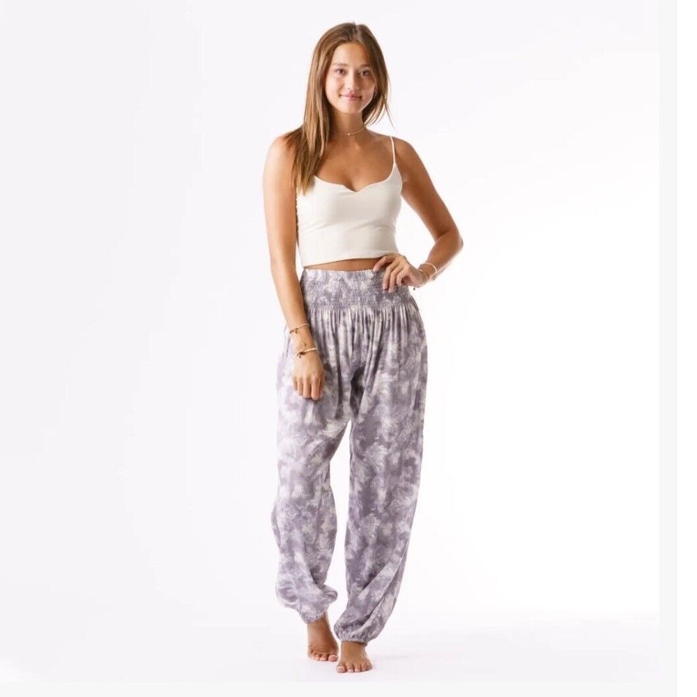 Women's Gray Tie-Dye Wide Leg Pants